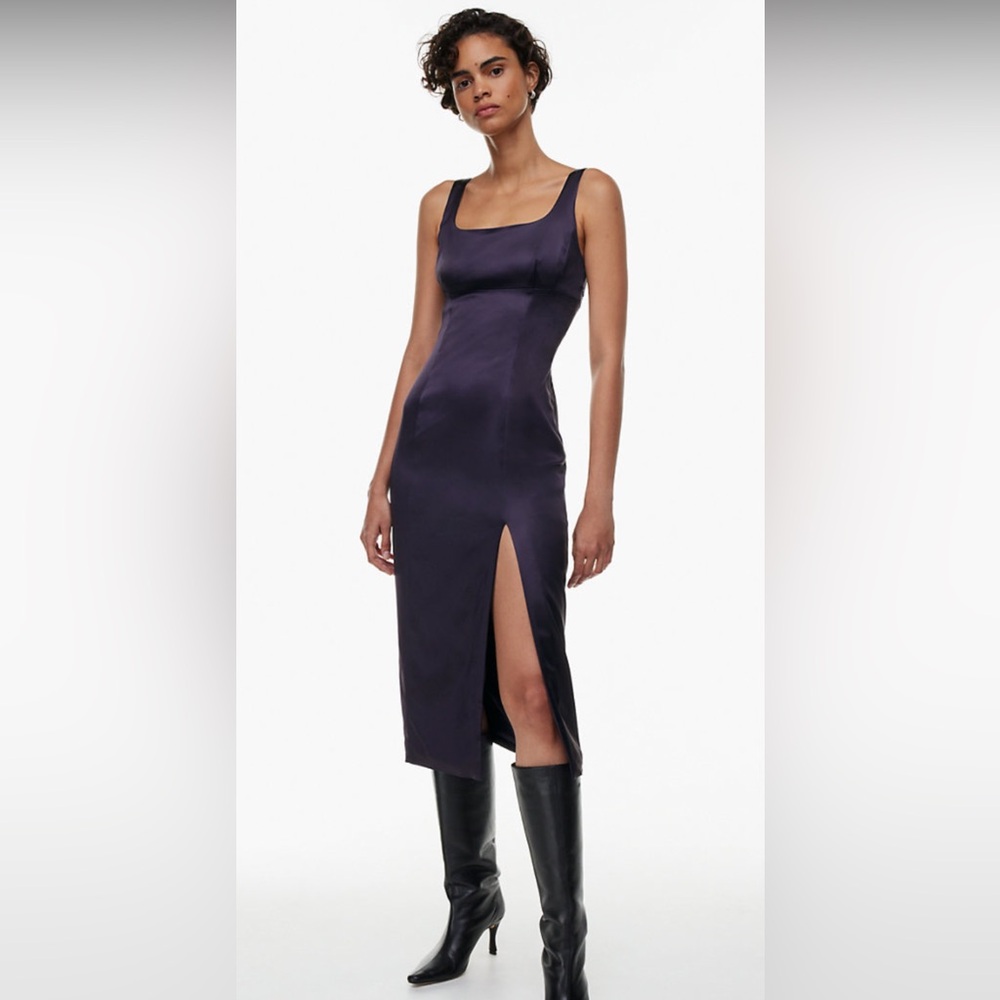 NWT Aritzia Shine Satin Midi Dress
